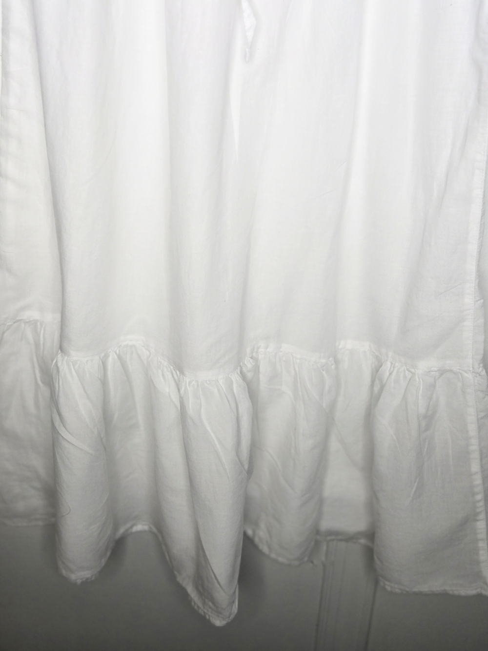 White Smocked Strapless Midi Dress Tiered Ruffle Hem Boho Summer Sundress Small - Picture 3 of 10